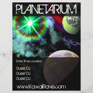 Planetario espacial Personalizado Rave Flyers