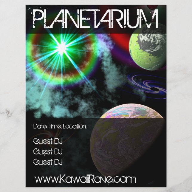 Planetario espacial Personalizado Rave Flyers (Frente)