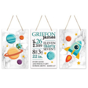 Planetas Astro 8x12 Mediciones de bebés Rótulos 