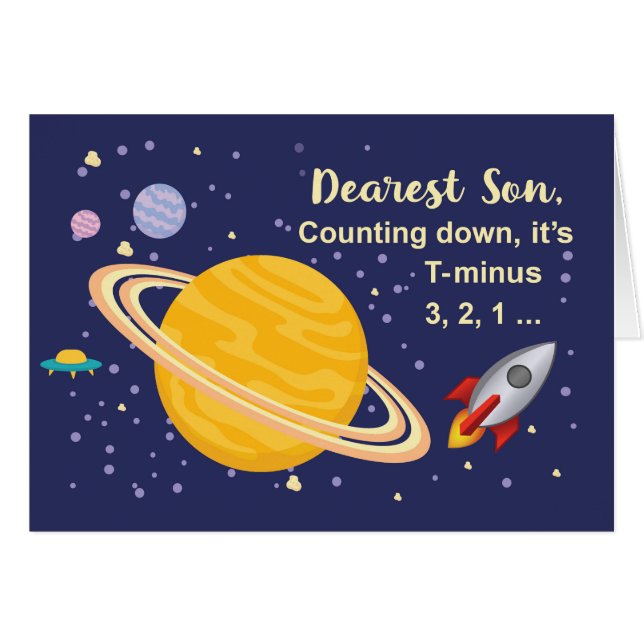 Planetas de cumpleaños en el espacio exterior con  (Anverso (Horizontal))