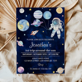 Planetas del espacio exterior Niño Invitación al p