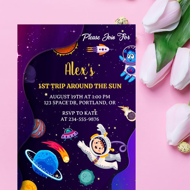 Planetas del espacio exterior Niños Invitación de  (Subido por el creador)