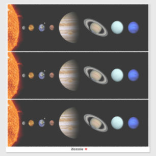 PLANETAS DEL SISTEMA SOLAR 14" Sq. Pegatina cutáne
