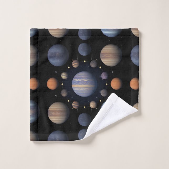 Planetas del Sistema Solar ordenados en el espacio (Toallita)