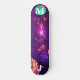 Planetas en el Espacio Skateboard Personalizado