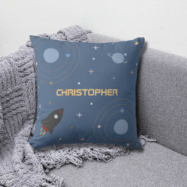 Planetas y cohetes, almohada del espacio exterior
