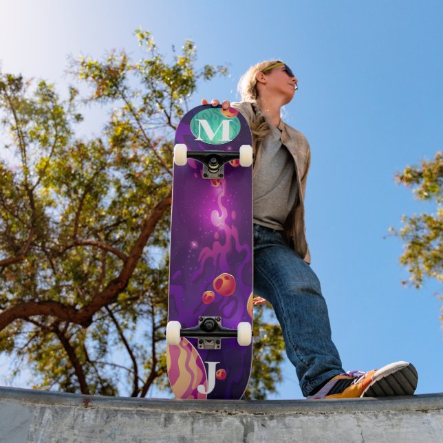 Planets in Space Personalized Skateboard (Exterior 1)