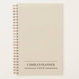 Planificador beige cremoso | Elegante y personaliz