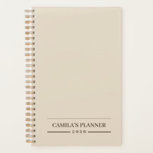 Planificador beige cremoso Elegante y personaliz