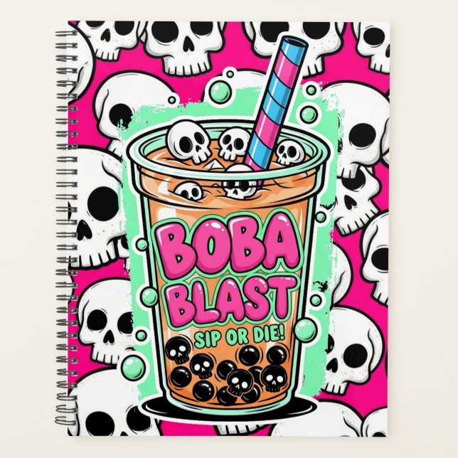 Planificador Boba Blast: ¡Bebe o Muere! (Anverso)