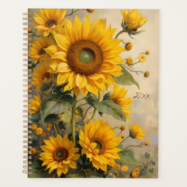 Planificador Botánico de Flor de Girasol Encuadern (Anverso)