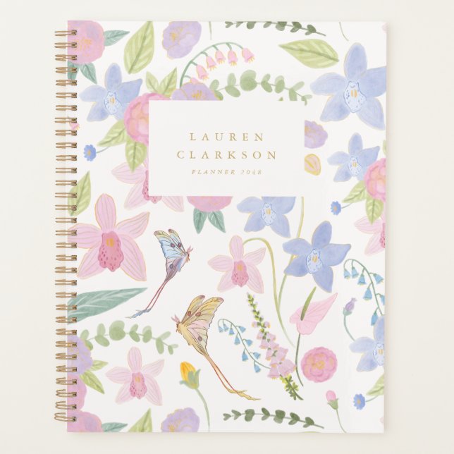 Planificador caprichoso de mariposas florales (Anverso)