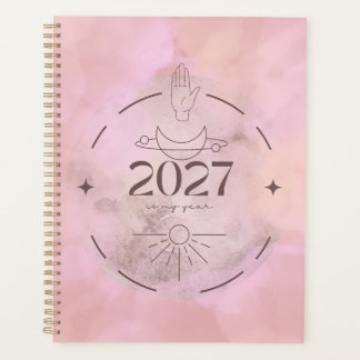 Planificador Celestial Místico Moderno 2027 Rosa