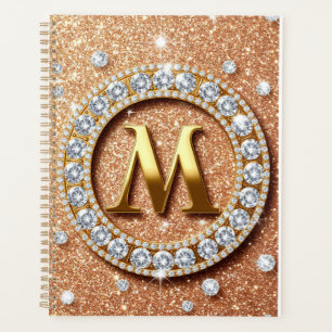 ✨ Planificador con Monograma M en Rosa Dorado Dise