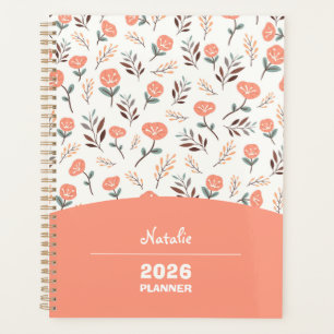 Planificador con nombre – Diseño de amapolas rojas