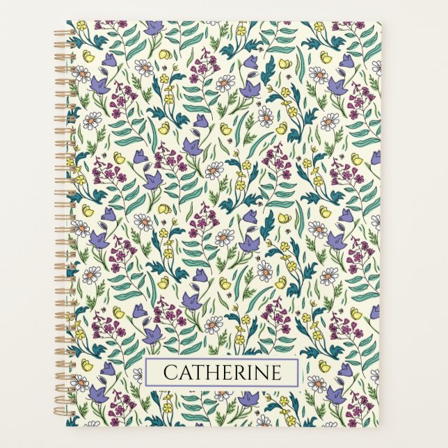 Planificador con patrón de flores silvestres (Anverso)
