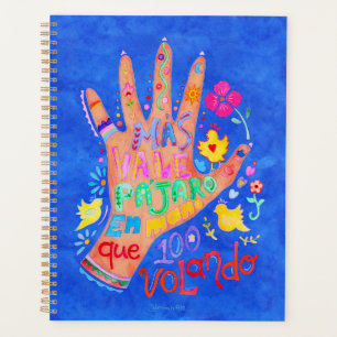 Planificador con refrán mexicano y ilustracion de