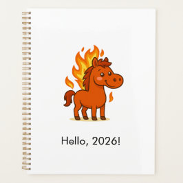 Planificador con un caballo rojo