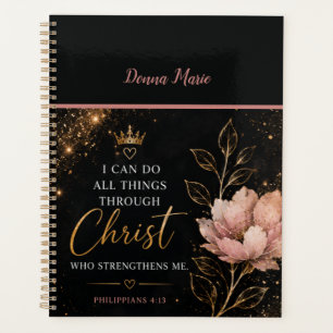 Planificador cristiano floral Filipenses 4:13 