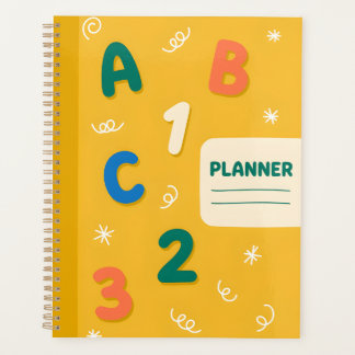 Planificador Cute ABC 123 Mostaza Amarillo