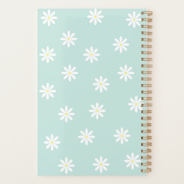 Planificador Daisy Bloom – Cubierta floral azul su (Reverso)