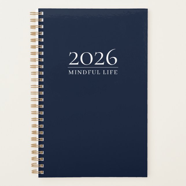 Planificador Dark Navy 2026 | Título personalizado (Anverso)