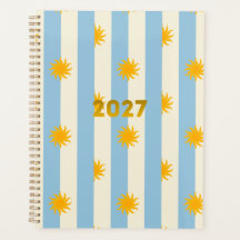 Planificador de 2027 Blue Striped Sunburst