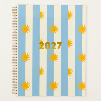 Planificador de 2027 Blue Striped Sunburst