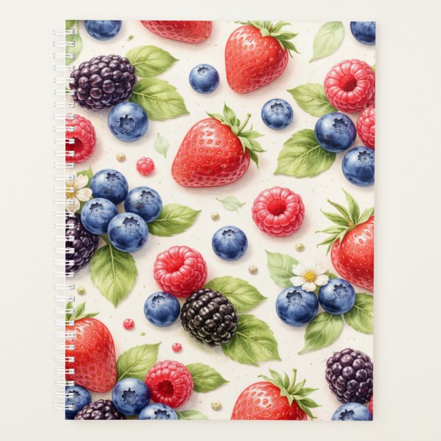 Planificador de Acuarela de Frutas Mixtas (Anverso)