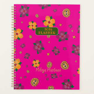 Planificador de Agenda Flores Verde 2025