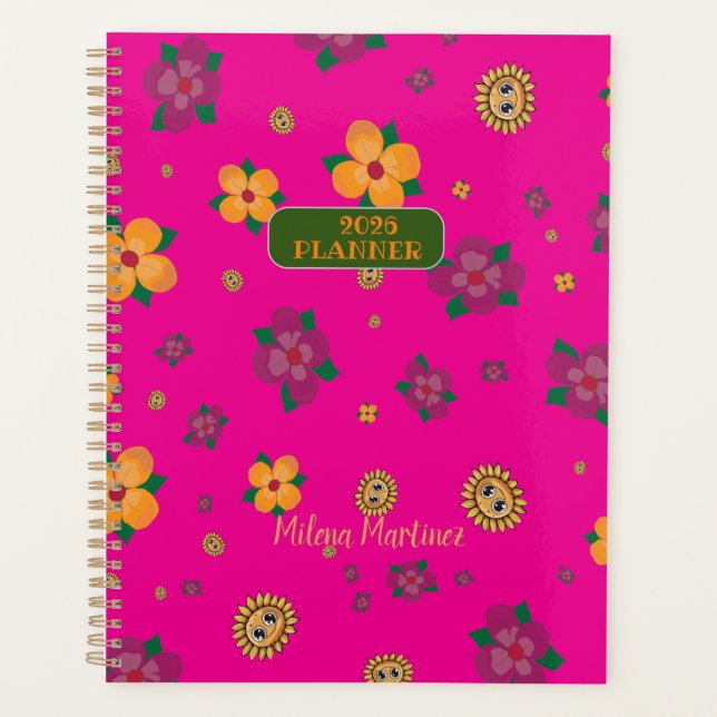 Planificador de Agenda Flores Verde 2025 (Anverso)