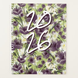 Planificador de Amapolas Moradas Personalizable Añ