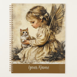 Planificador de ángel vintage + gato Personaliza t