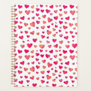 Planificador de arte de patrón de corazón de color