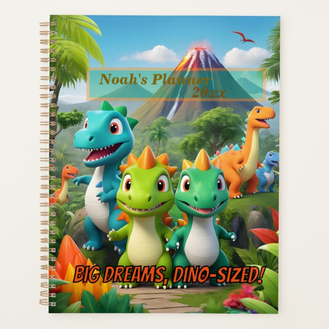 Planificador de aventura de dinosaurios personaliz (Anverso)
