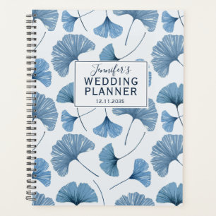 Planificador de Boda Azul Polvoriento de Ginkgo Tr