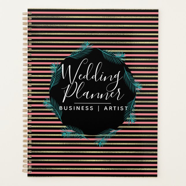 Planificador de Boda con Franjas de Hojas de Palma (Anverso)