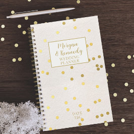 Planificador de Boda de Pareja de Confeti Dorado R