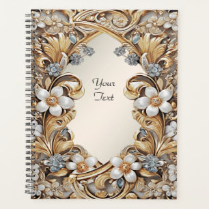 Planificador de Boda Floral Blanco Dorado Decorati