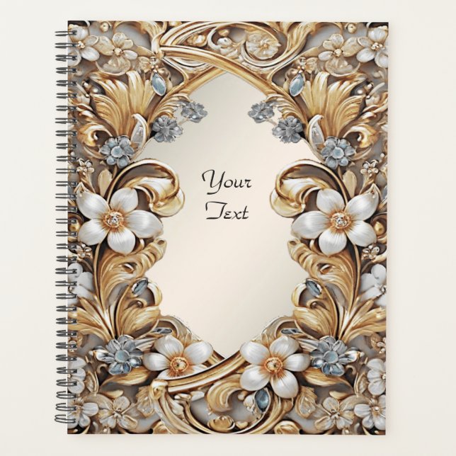 Planificador de Boda Floral Blanco Dorado Decorati (Anverso)
