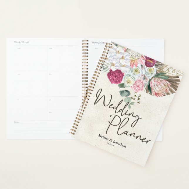 Planificador de Boda Floral Boho Neutral Pastel (Demostración)