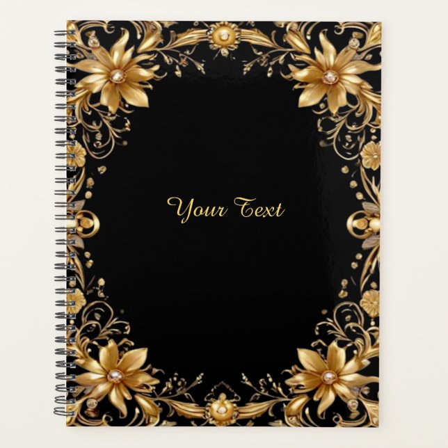 Planificador de Boda Floral Dorado (Anverso)