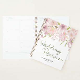 Planificador de Boda Floral Magnolia Rosado Rubor