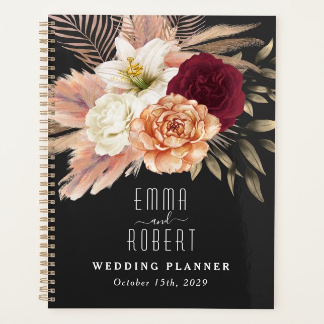 Planificador de Boda Floral Rústico (Anverso)