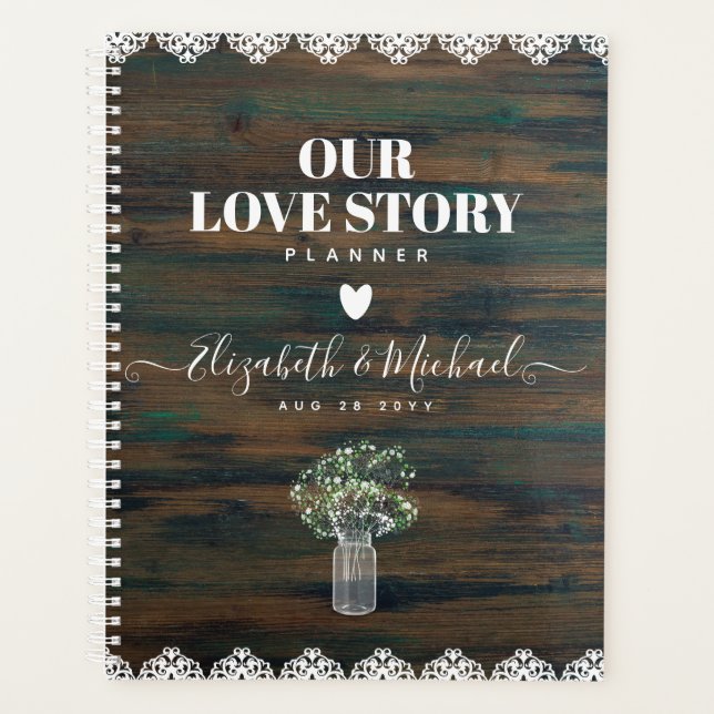 PLANIFICADOR DE BODA Gypsophila Rústico (Anverso)