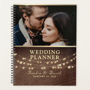 Planificador de Boda Luces de Cuerda de Madera Rús