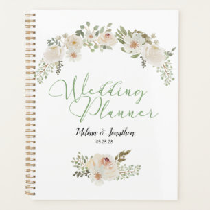Planificador de Boda Romántico Elegante Floral Bla