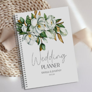 Planificador de Boda Rústica Floral de Magnolia Bl