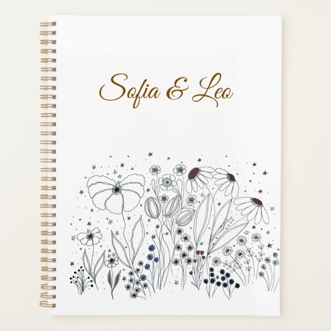 Planificador de Bodas Botánico de Flores Silvestre (Anverso)