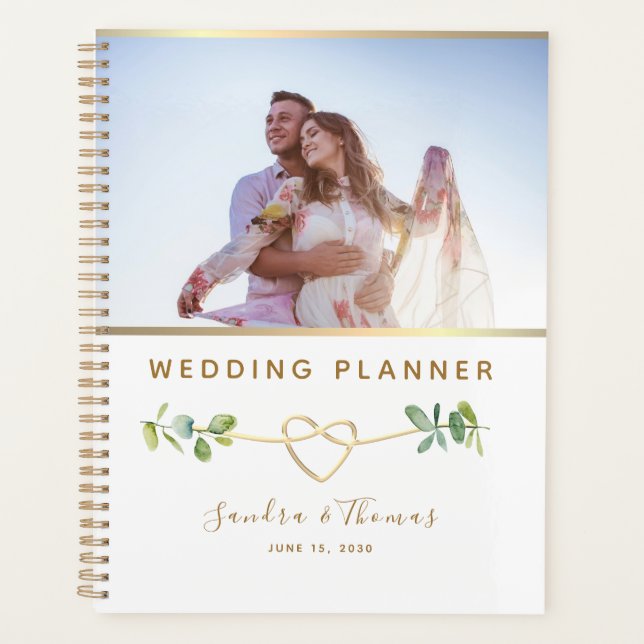Planificador de Bodas con Foto de Eucalipto con No (Anverso)